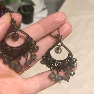chandelier labradorite earrings